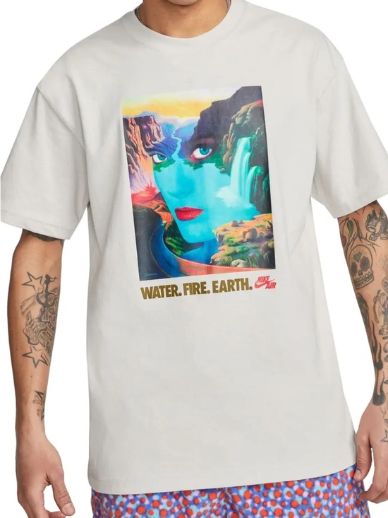 Nike Other - Nike Max90 Water Fire Earth Graphic T-Shirt Men’s L Boxy Loose Fit Streetwear